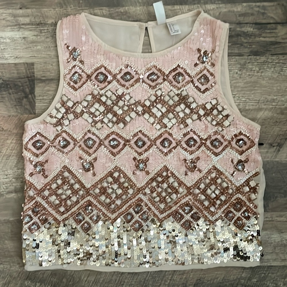 NWT Forever 21 Pink Beaded Top
